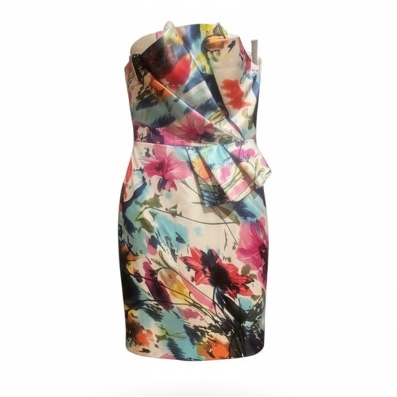 Jovani Dresses & Skirts - NWT Jovani Strapless Multicolor Floral Dress SIZE 8